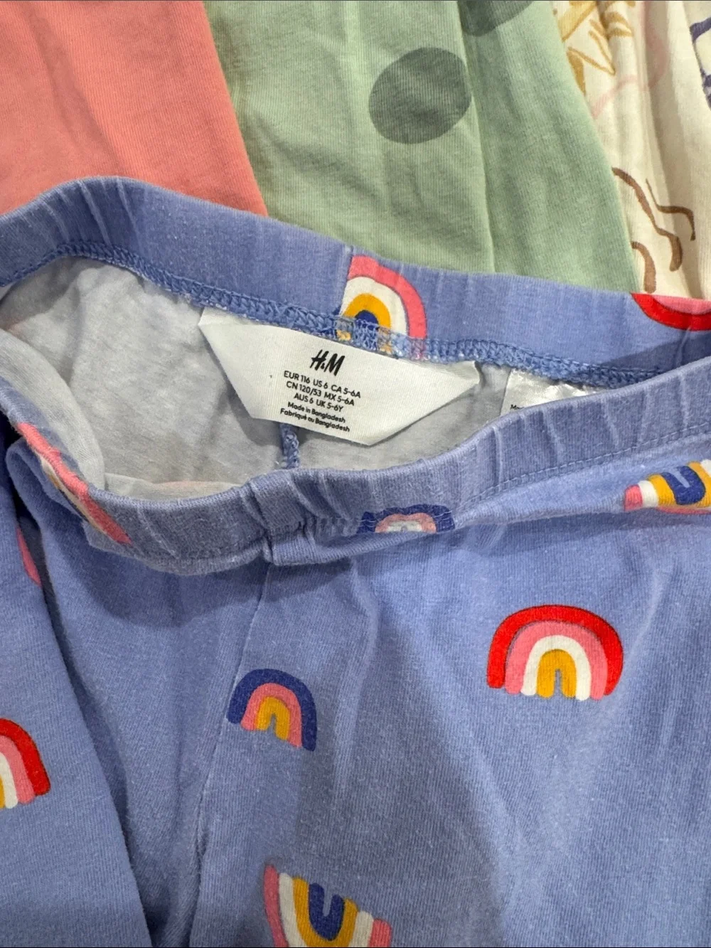 H&M Kids 4-Pack Shorts in Pink, Mint, Cream, Lavender, Periwinkle